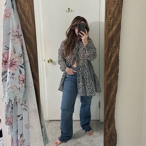 H&M Oversized Sheer Flowy Button Down